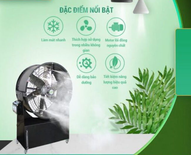 Quạt Công Nghiệp Di Động Phun Sương Quạt Công Nghiệp Di Động Phun Sương